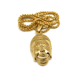 24in 3mm Rolo Chain With Buddha Head Pendant STL_001 - WORLDSTARBLING
